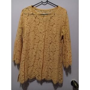 Salmon Pink Lace Blouse